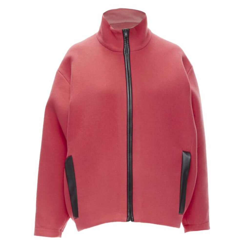 Balenciaga red wool cocoon bomber jacket
